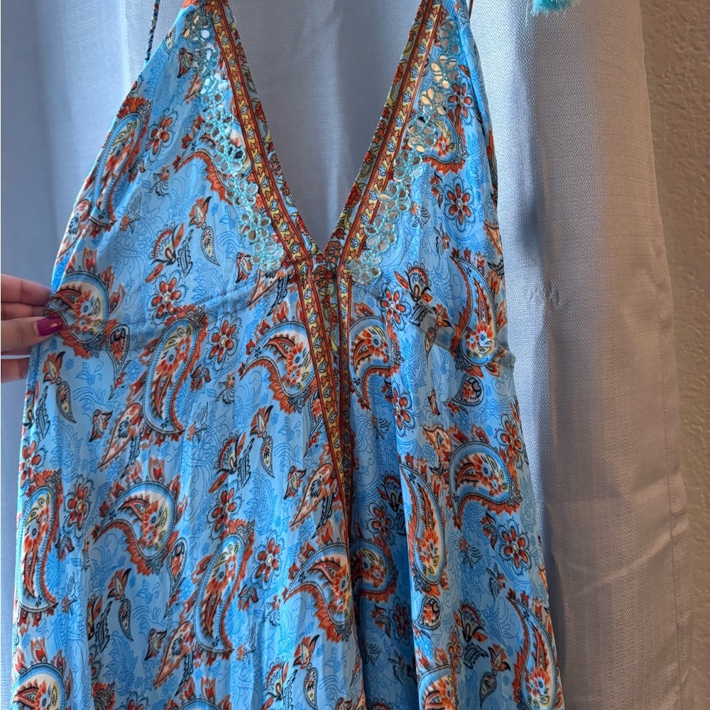 Bohemian Blue Paisley Dress